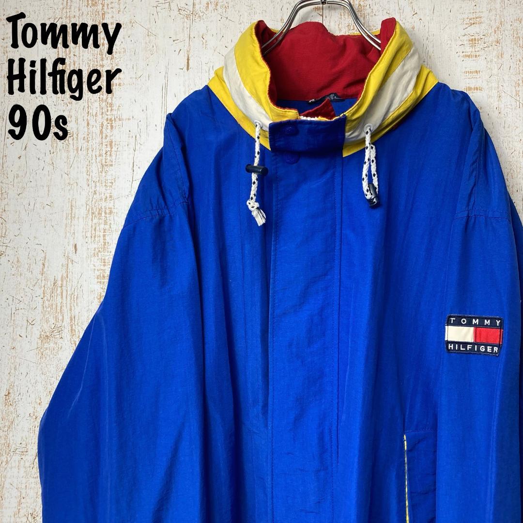 90s【トミーヒルフィガー】XL ナイロンジャケット セーリングジャケット