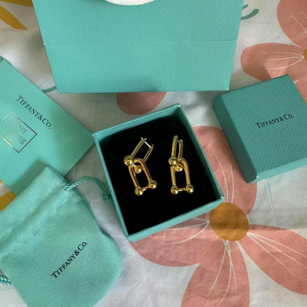 Tiffany ティファニー ハードウェア ラージリンクピアス ゴールド