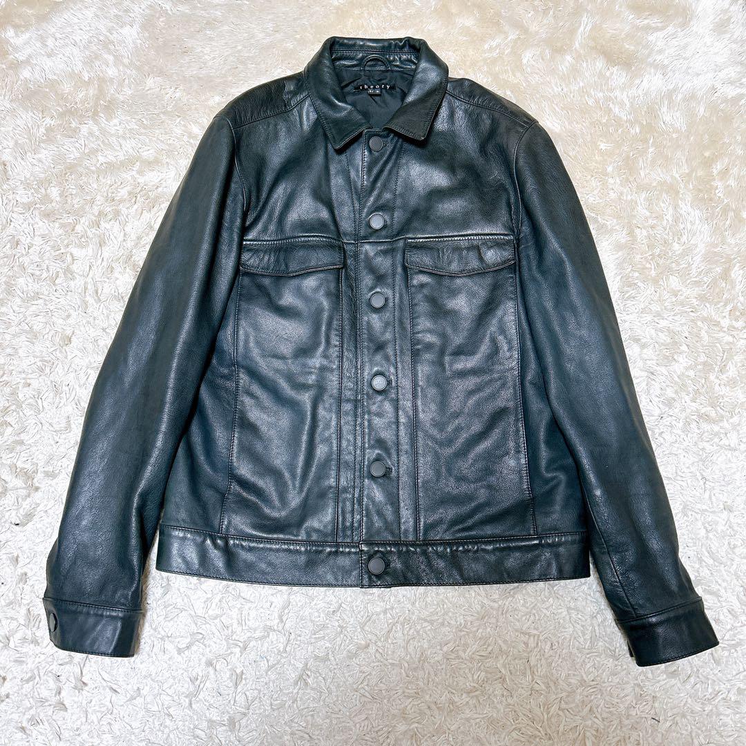 美品✨セオリー　シングルライダース　レザージャケット　ゴートレザー　黒　Ｍ