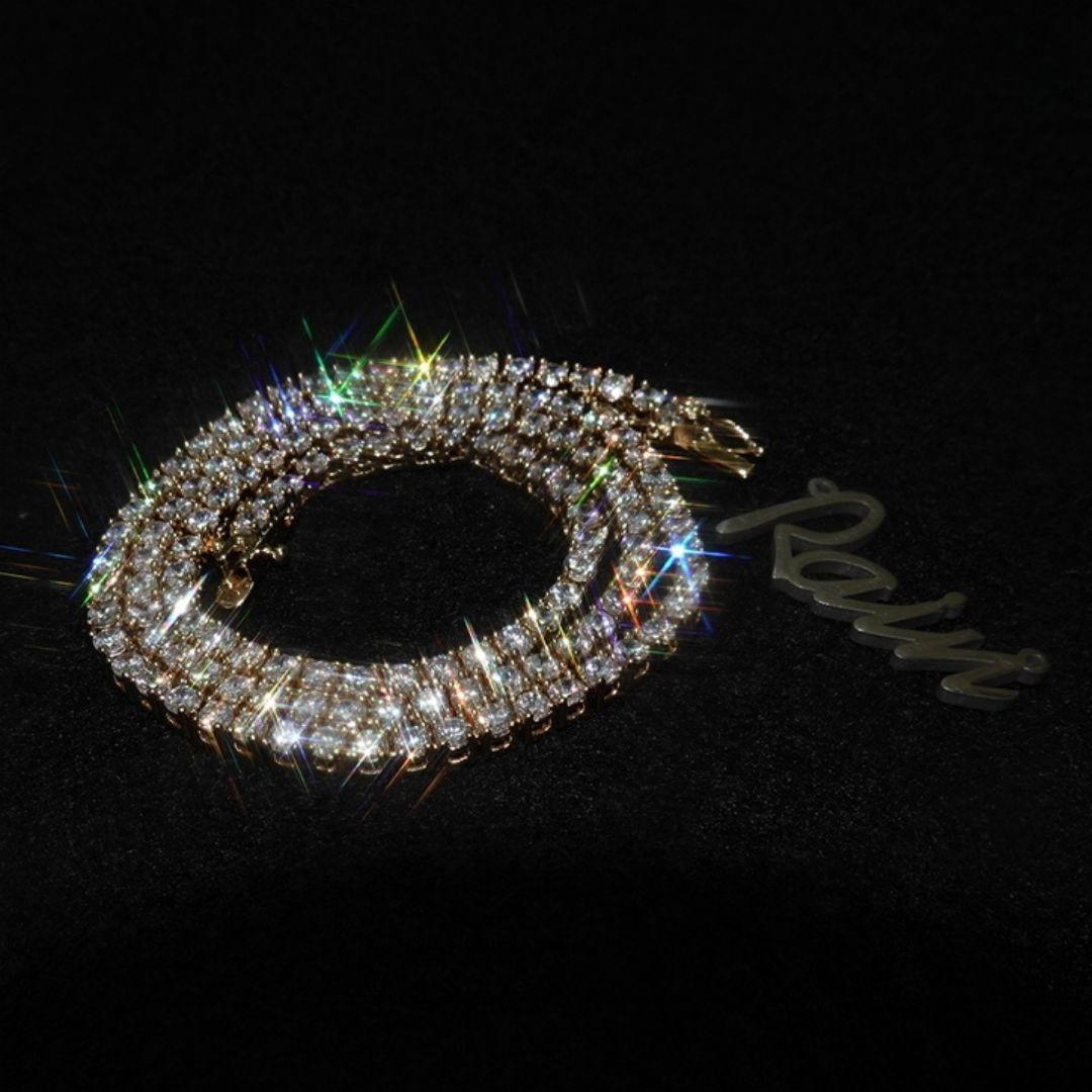 【3-20G】ゴールド　3ミリ50センチ CZ テニス チェーン