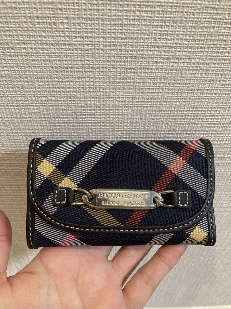 新品 BURBERRY バーバリー 6蓮キーケース ネイビー系 チェック