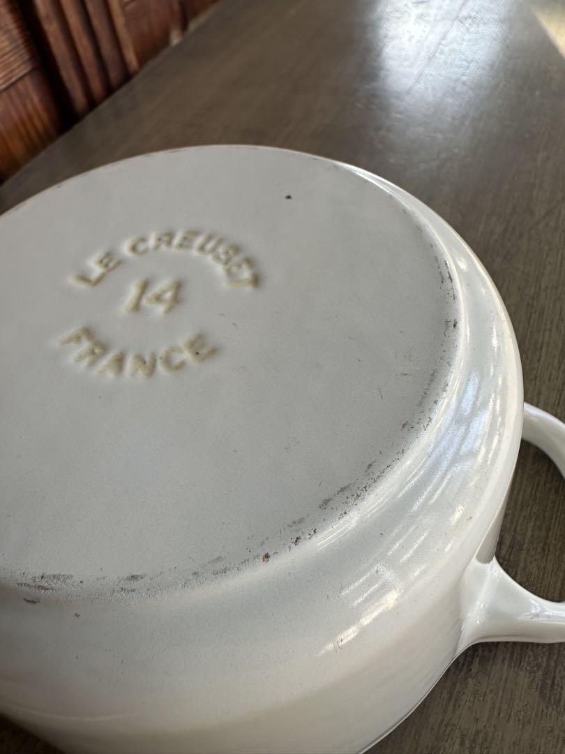 LE CREUSET 両手鍋 ホワイト 約14cm