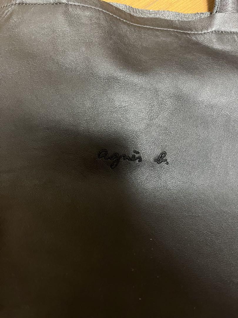 agnès b. レザートートバッグ 黒