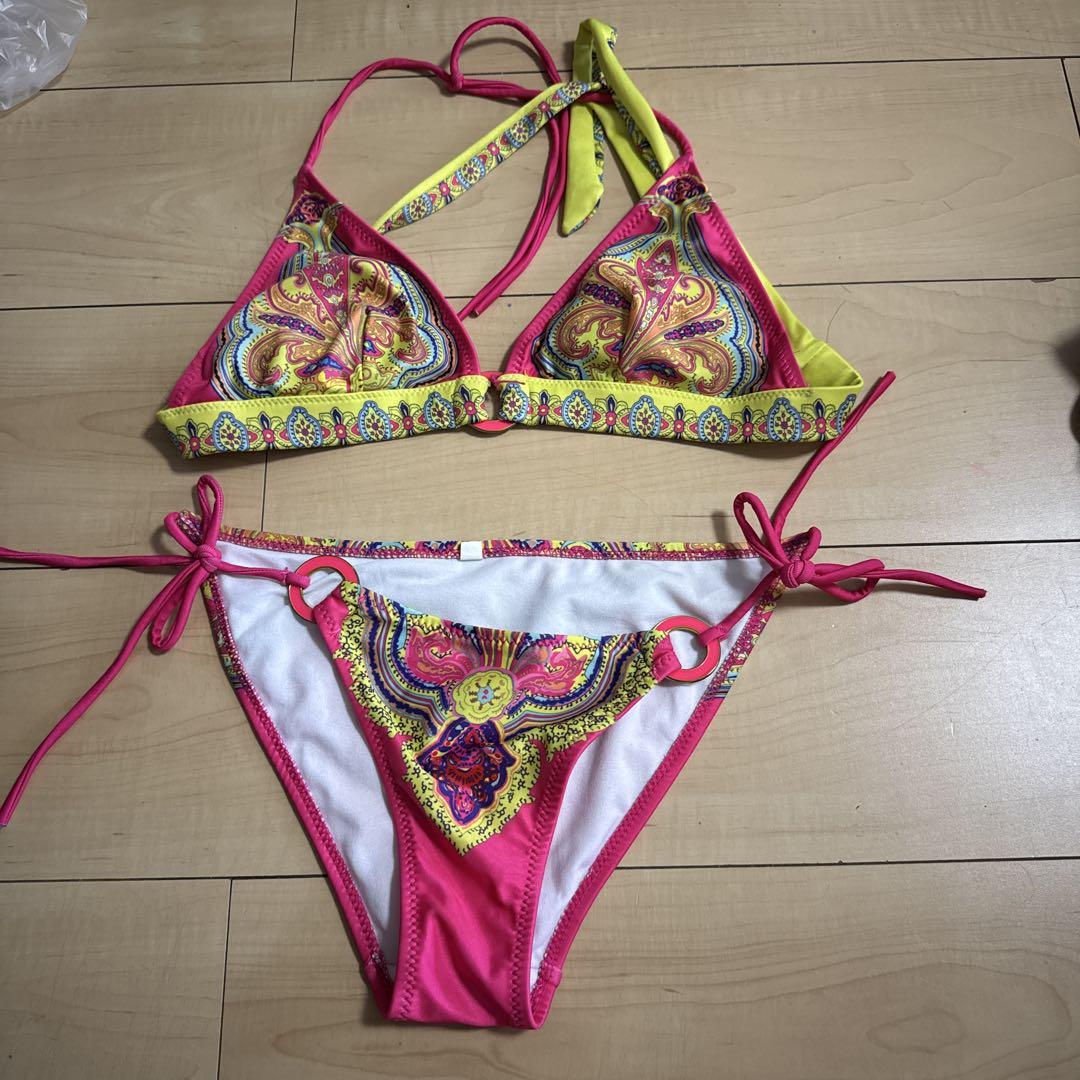 非常に高い品質 ペイズリー柄 セパレート水着 ピンク/イエロー M - メルカリ 水着・ラッシュガード