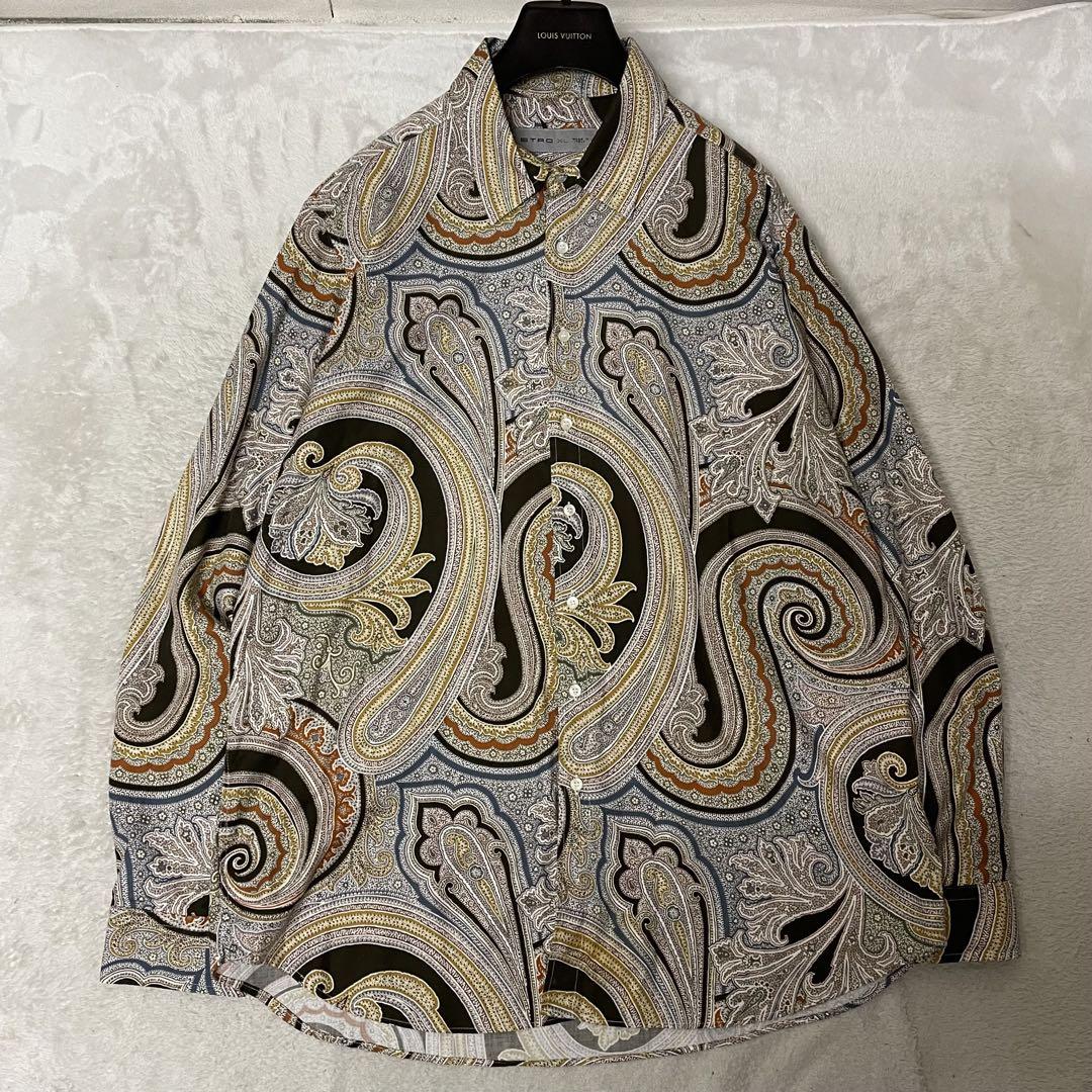 専用伊エトロ ETRO 総ペイズリー柄 長袖シャツ Sz.XL 美品
