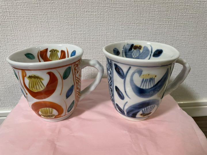 【新品・未使用】九谷焼ペアマグカップ