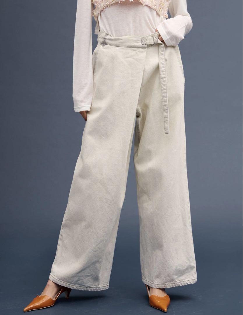 パンツ Ameri VINTAGE WRAP DENIM WIDE PANTS