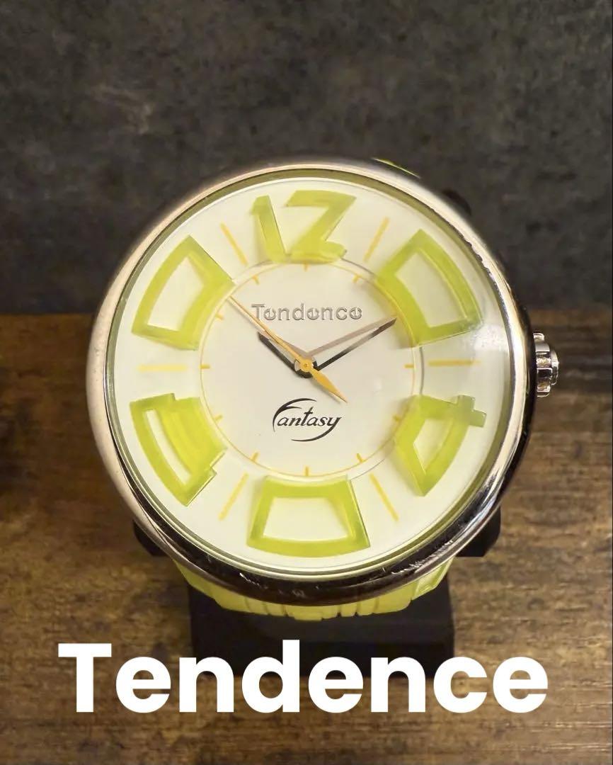 Tendence 腕時計 クォーツ式アナログ時計 蛍光イエロー シリコンベルト