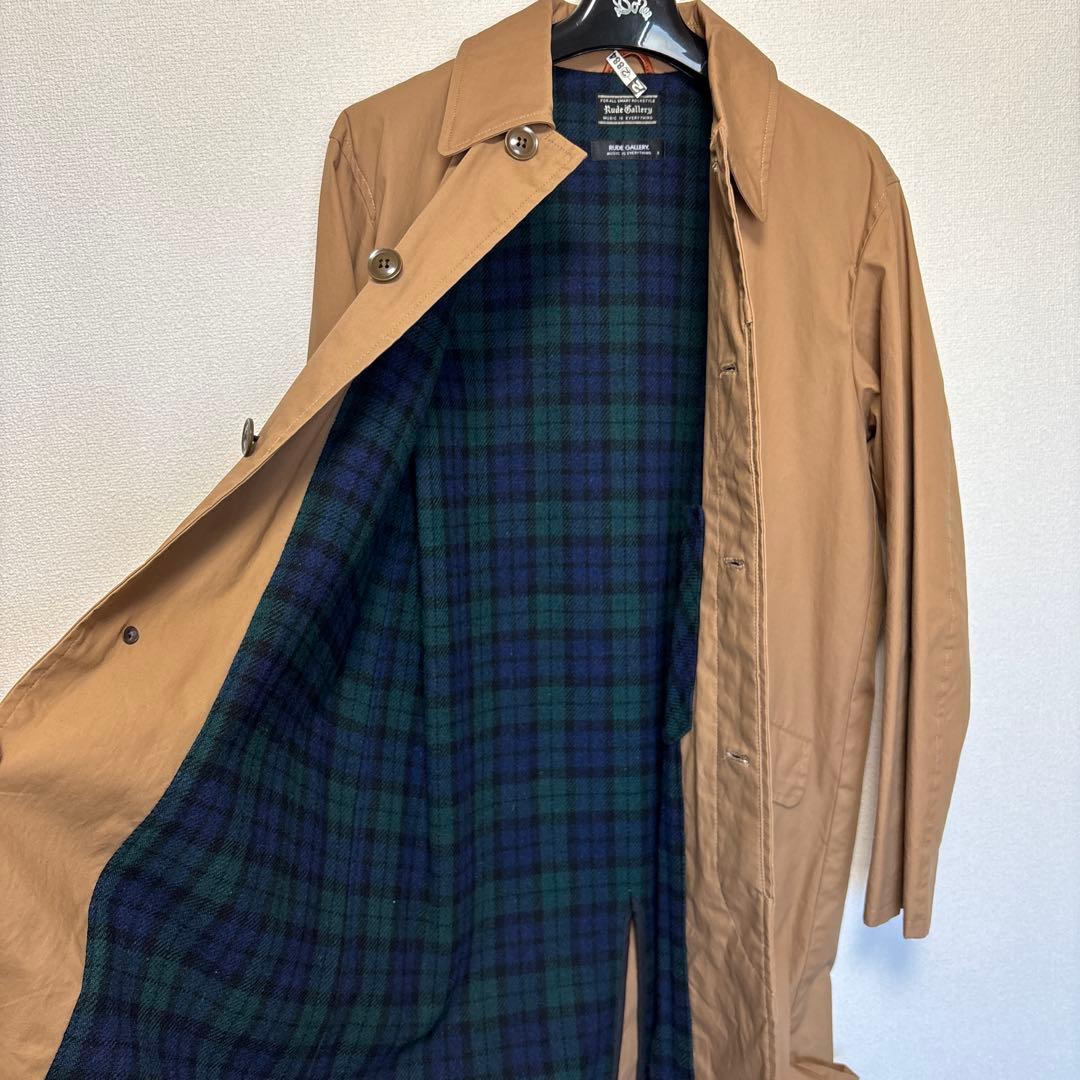 ルードギャラリーブラウン ステンカラーコート チェック裏地サイズ3 ルードギャラリーブラウン ステンカラーコート チェック裏地サイズ3