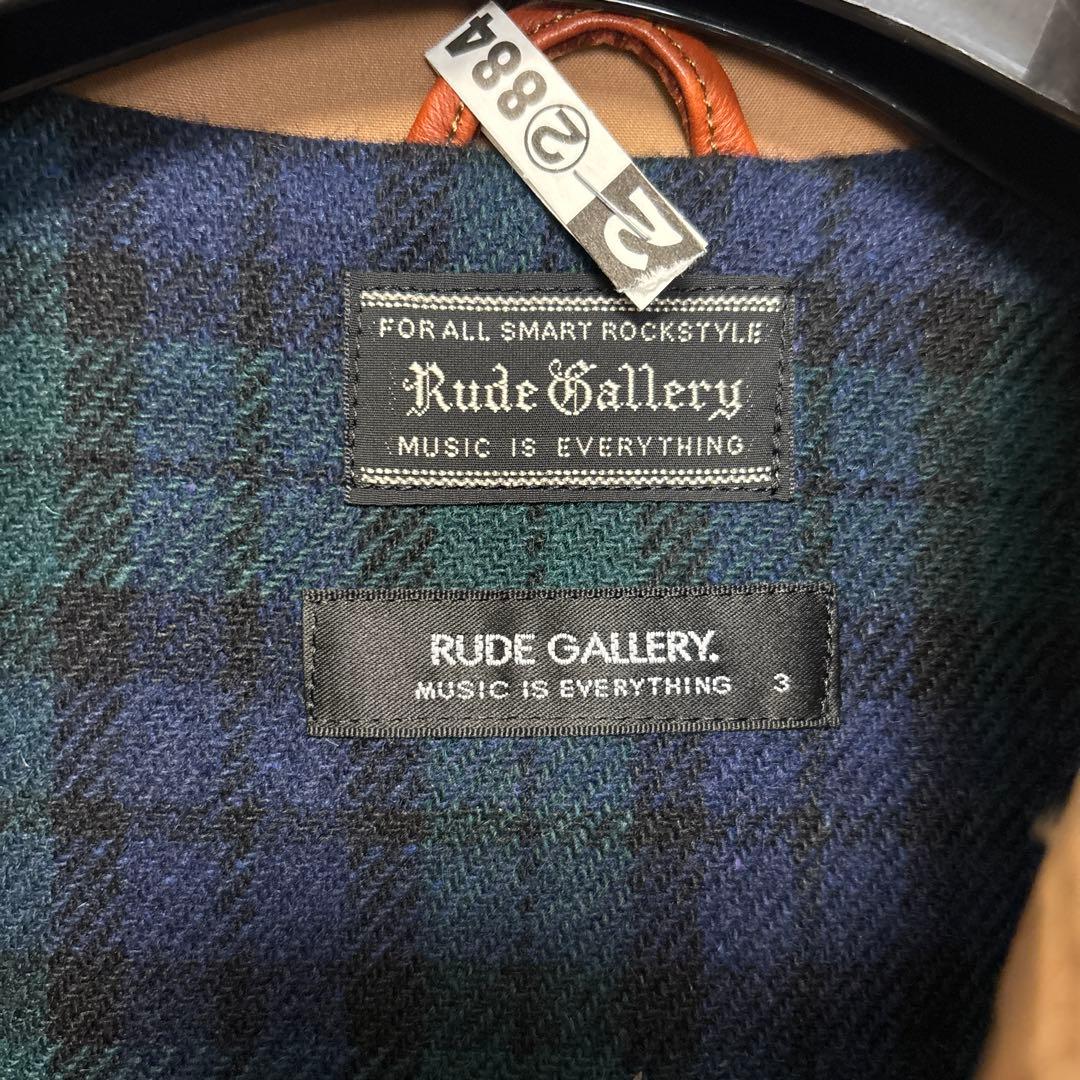 ルードギャラリーブラウン ステンカラーコート チェック裏地サイズ3 ルードギャラリーブラウン ステンカラーコート チェック裏地サイズ3