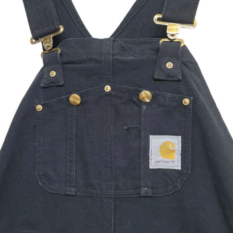 希少 Carhartt 肉厚 オーバーオール ダブルニー ダック地 ブラック
