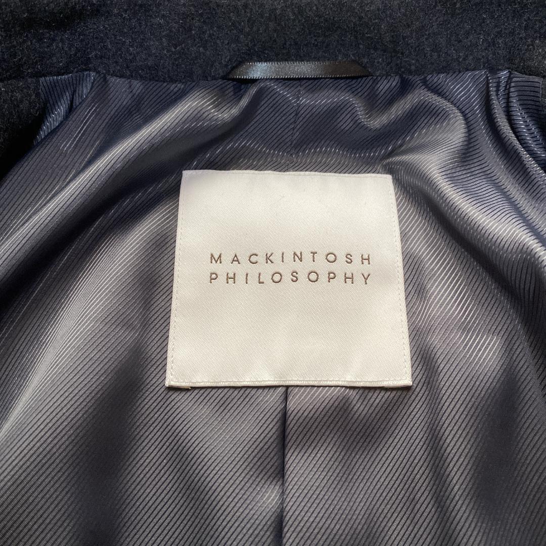 美品✨ マッキントッシュフィロソフィー 36 シングルピーコート ダークグレー