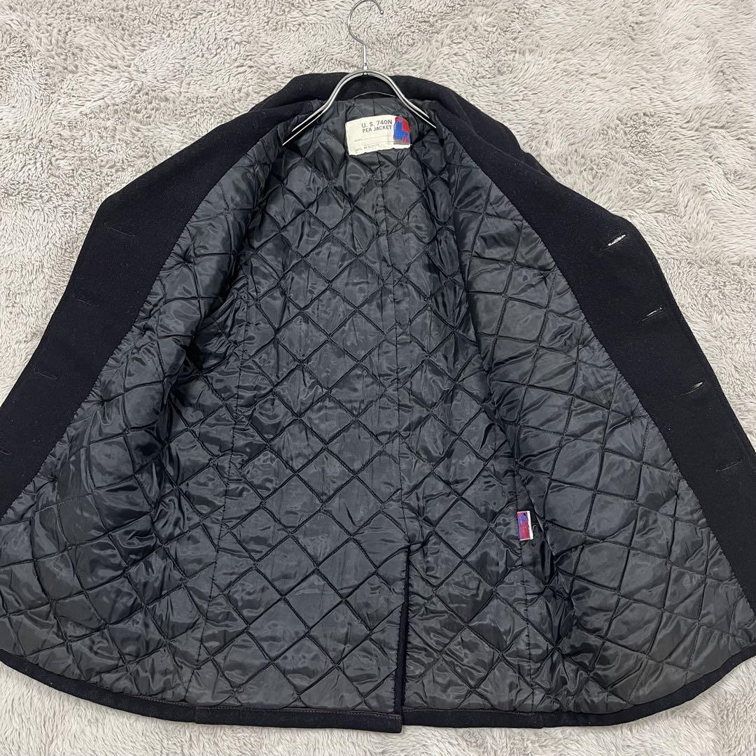 【美品】Schott ショット ピーコート ウール USA製 厚手 36 M 黒