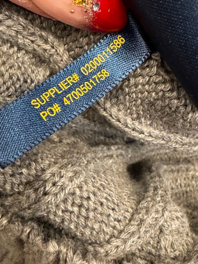 【極美品】ポロラルフローレン定番大人気グレーカラーコットンケーブルセーター 【極美品】ポロラルフローレン定番大人気グレーカラーコットンケーブルセーター