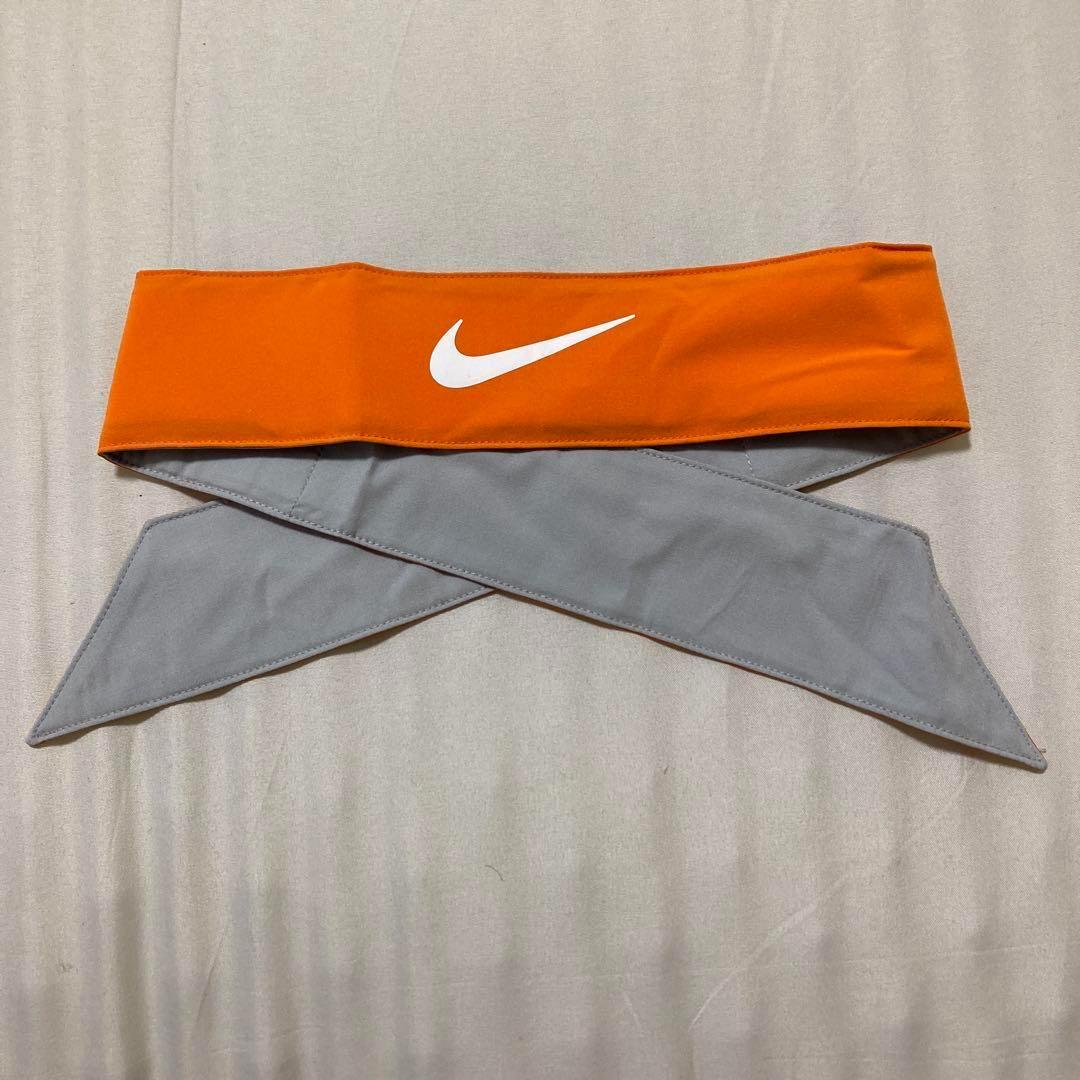 Nike ヘッドタイ　ホワイトxオレンジ　フェデラー ナダル NIKE ヘッドタイ バンダナ ハチマキ オレンジ✕白 フェデラー ナダル
