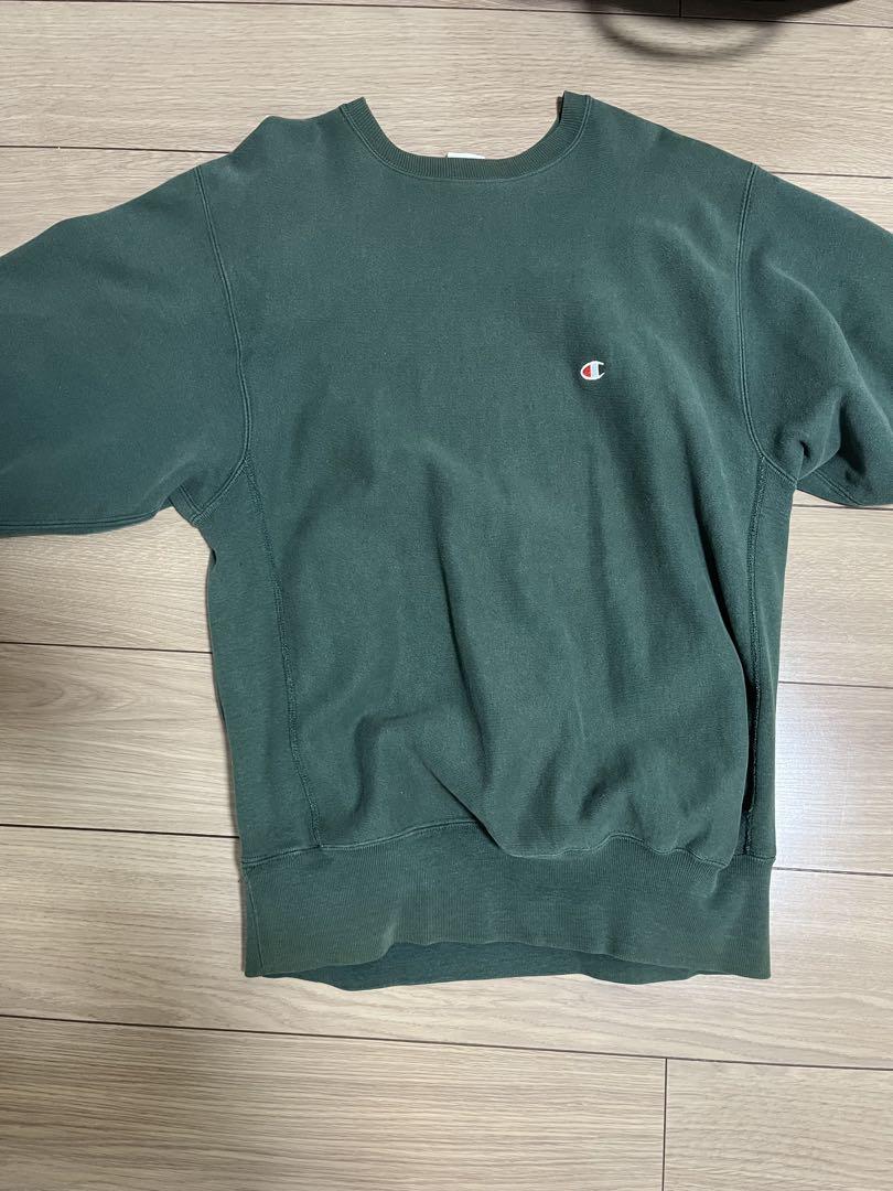 Champion ダークグリーン クルーネックスウェット
