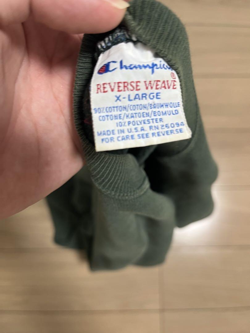 Champion ダークグリーン クルーネックスウェット