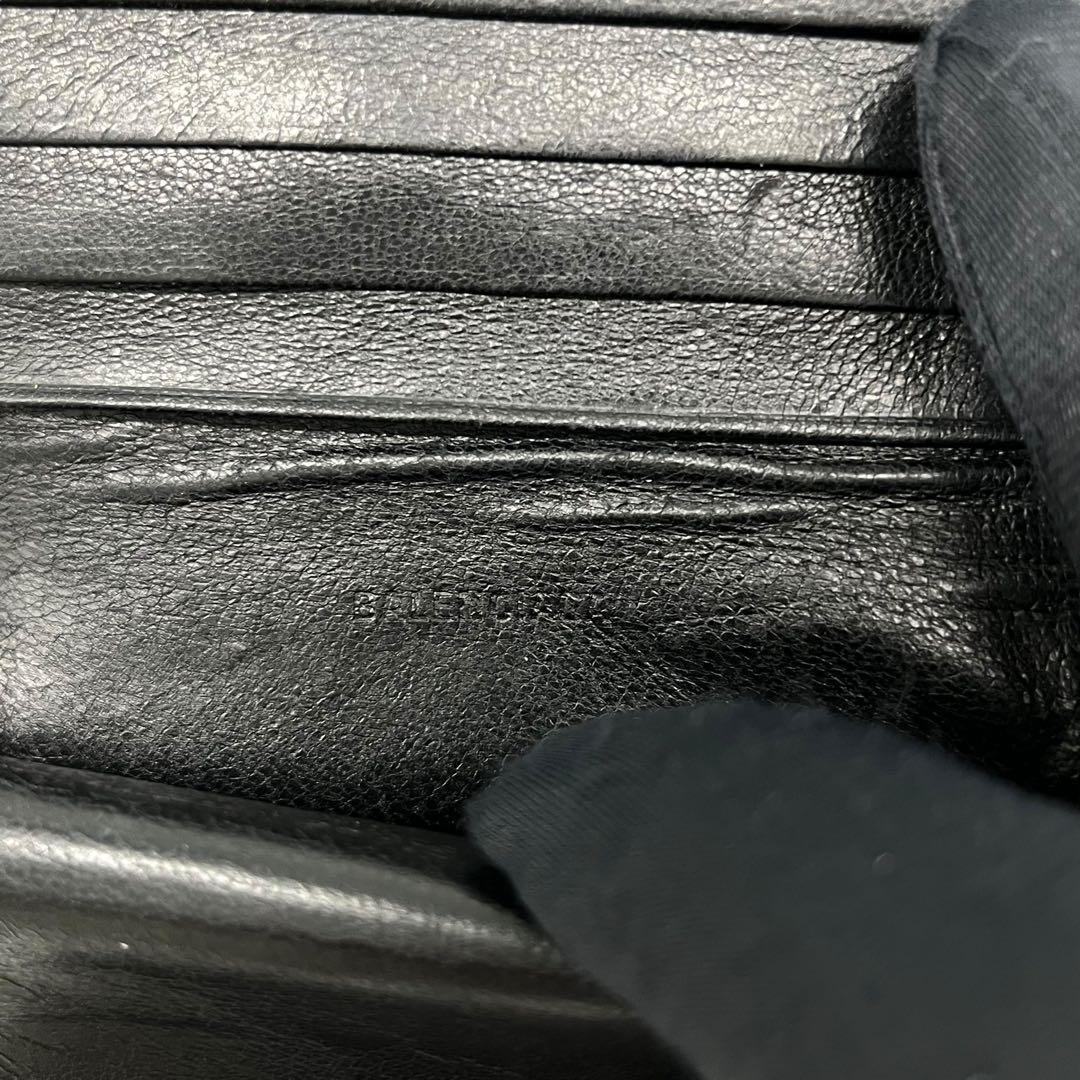 レア✨バレンシアガ 二つ折り財布 クロコ型押し シティ ネオ クラシック黒