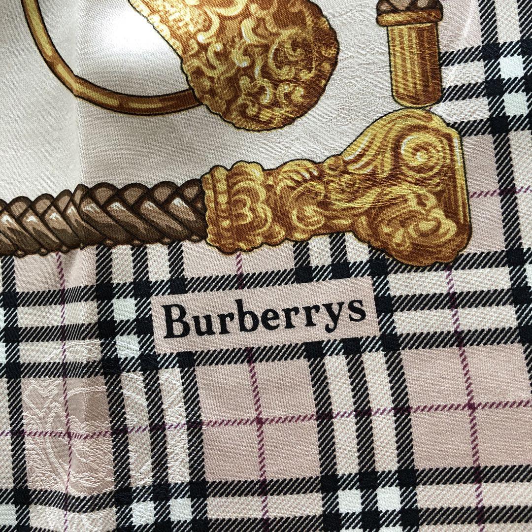 未使用　Burberrys シルク ハンカチ　オールド　バーバリー　三陽商会　絹 未使用Burberrys シルク ハンカチオールドバーバリー三陽商会絹