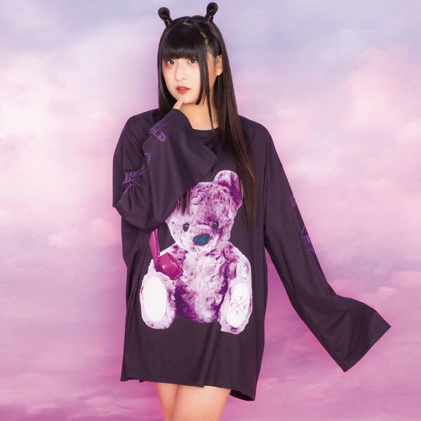 TRAVAS TOKYO りりり コラボ クマ 熊 カットソー ロンT Tシャツ
