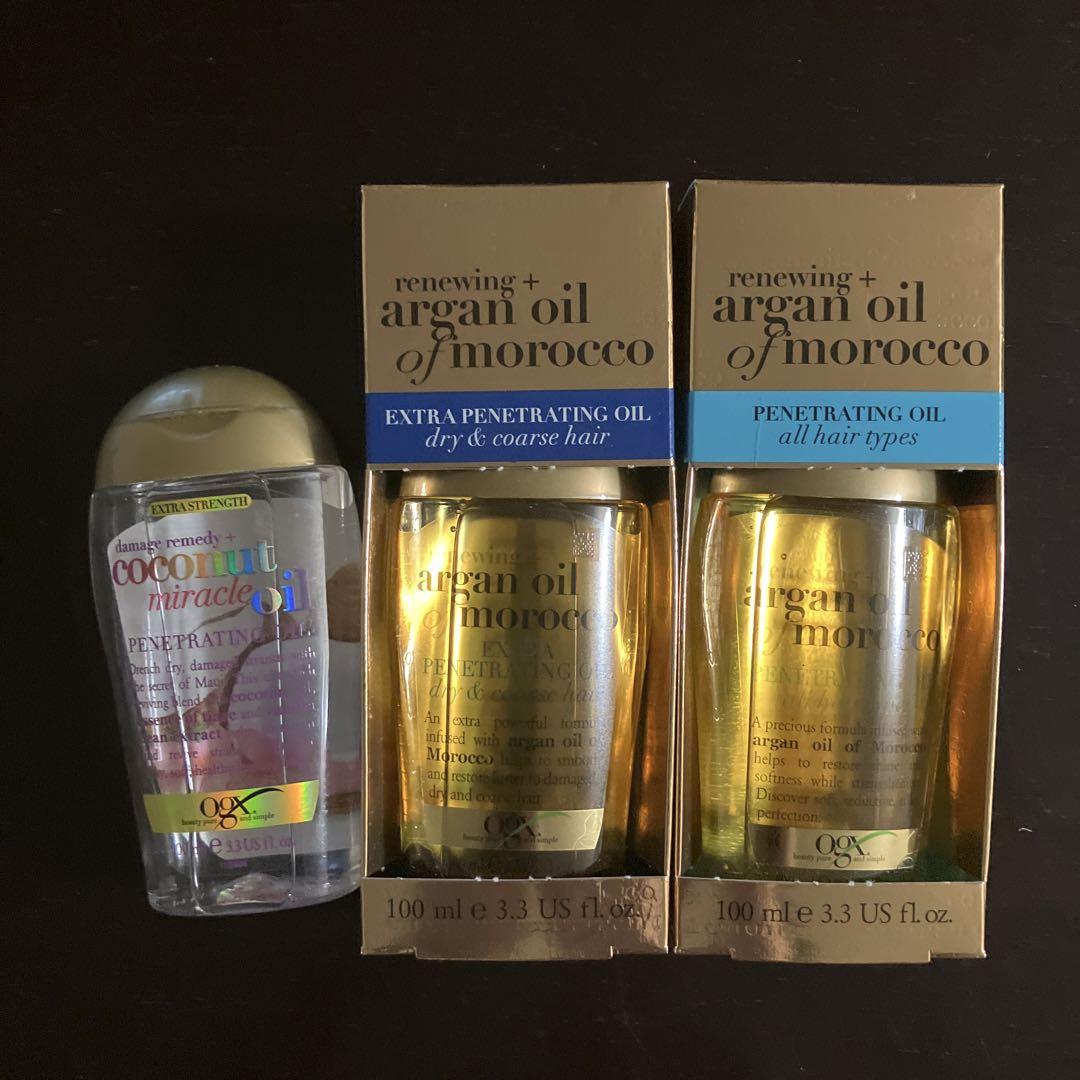 【新品未使用】ogx アルガンオイル　ココナッツオイル　3種類セット