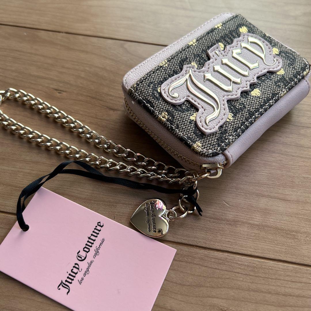 ジューシークチュールjuicycoutureピンクベージュジッピーウォレット新品