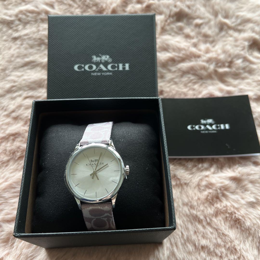 新品　コーチ　COACH アナログ腕時計 シグネチャー　シルバー/ピンク