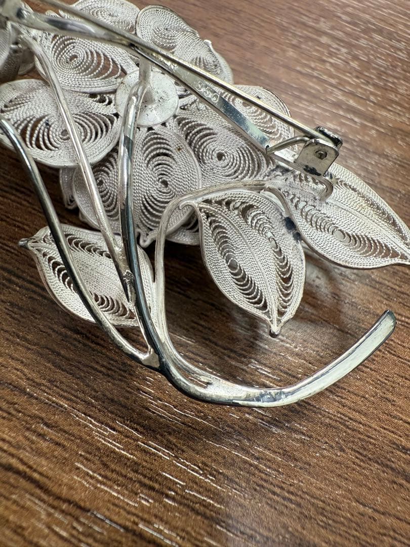 SILVER950 フラワーモチーフ パールブローチ SILVER950 フラワーモチーフ パールブローチ