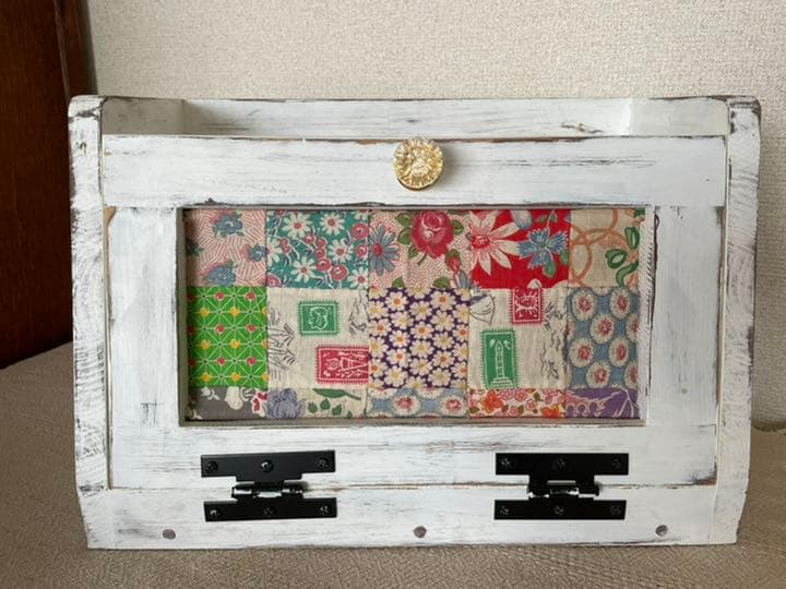ハンドメイド☆アンティーク風☆シャビーシックなブレッドボックス☆キルト柄