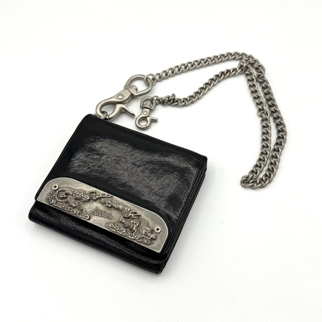 Jean Paul GAULTIER シルバードラゴン 折り財布 コンパクト Jean Paul GAULTIER シルバードラゴン 折り財布 コンパクト