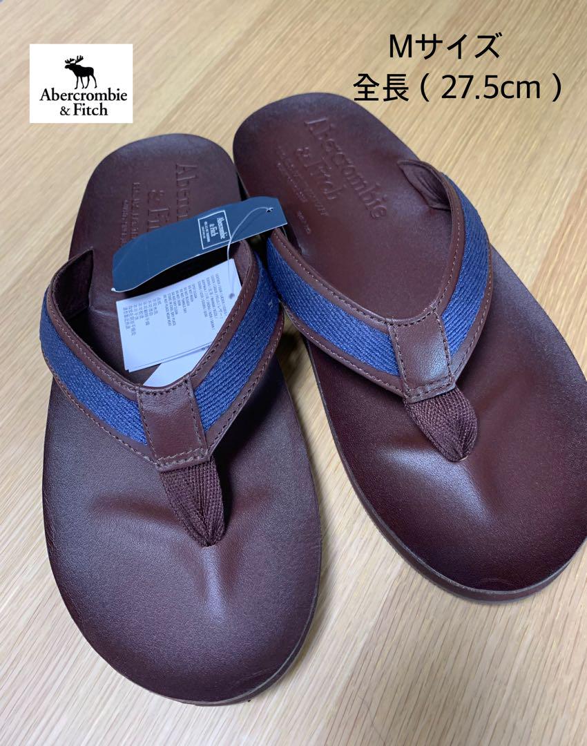 新品タグ　Abercrombie&Fitch　レザーサンダル　26cm