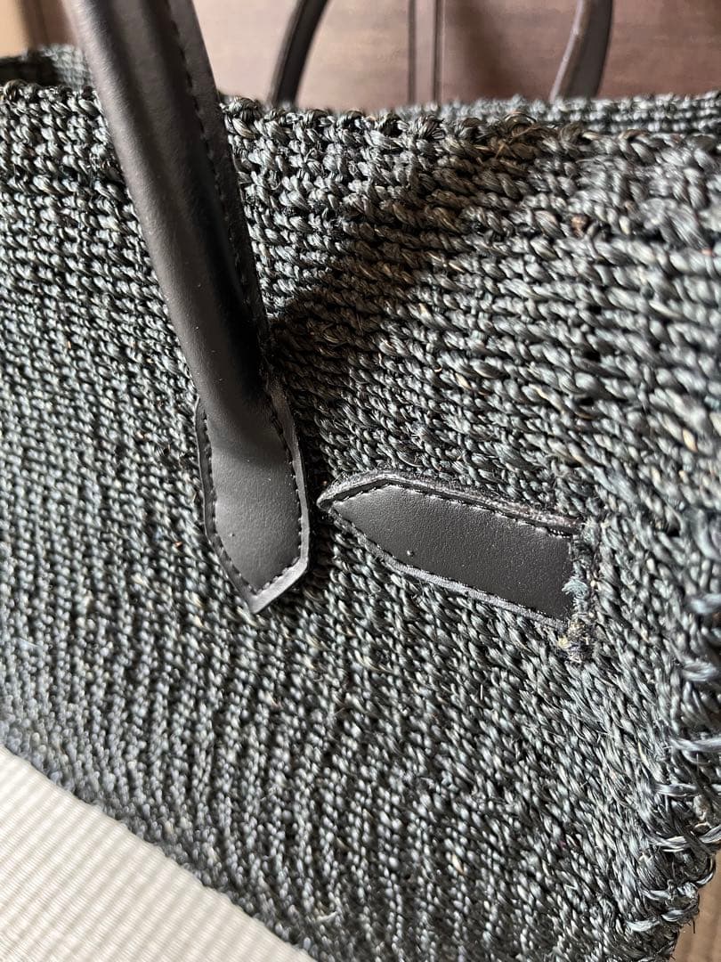 SEA シー　バスケットバッグ　かごバーキン　ネイビー　Mサイズ