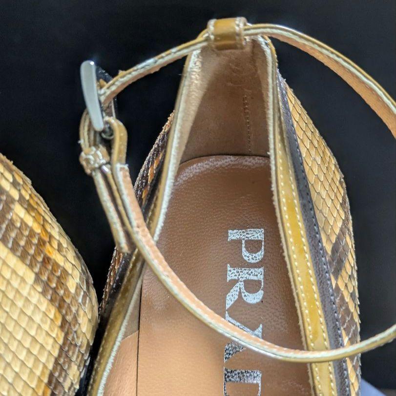 PRADA ハイヒール・パンプス イエロー・ブラウン 35 靴