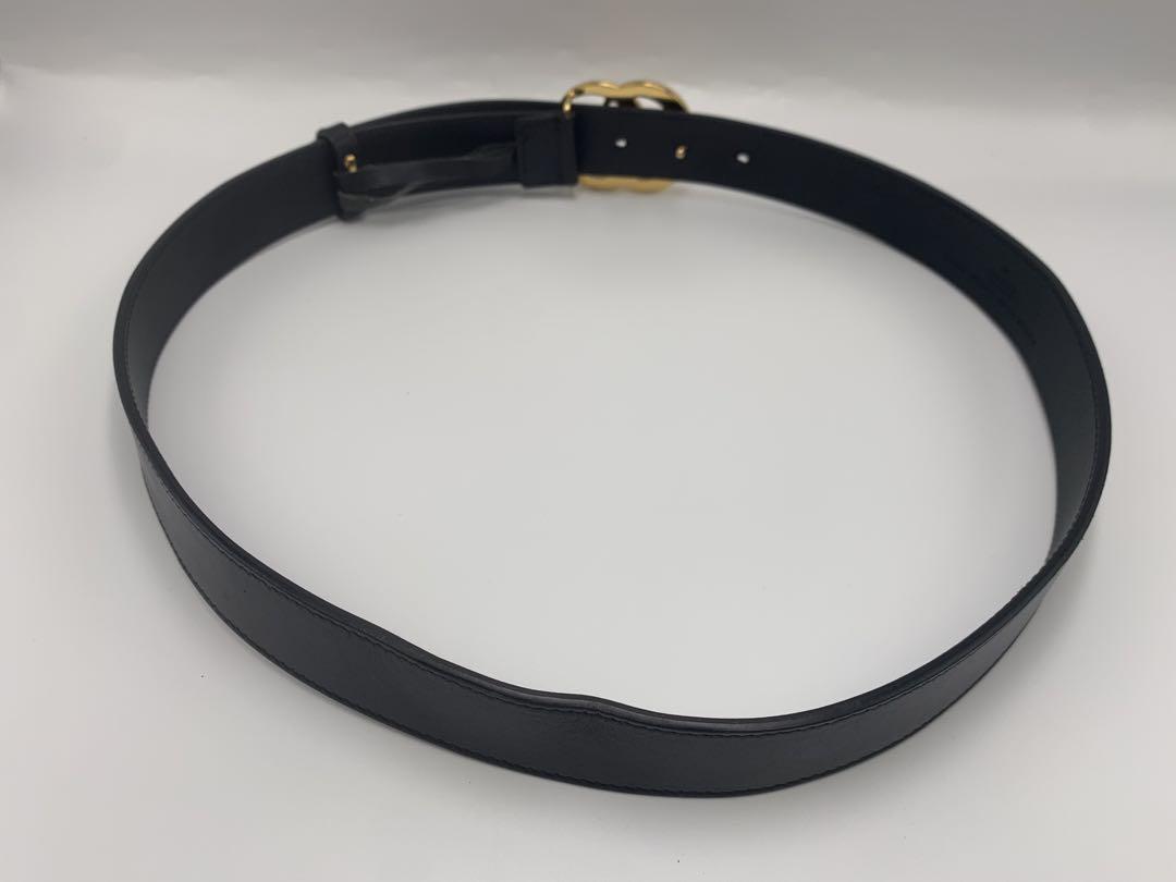 美品】GUCCI グッチ ダブルG ワイドベルト ブラック ゴールド