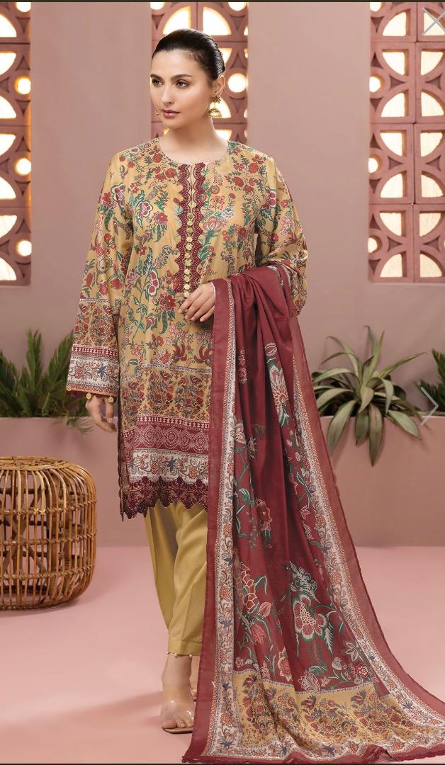 ワンピース Indian/Pakistan lawn embroidered kurta