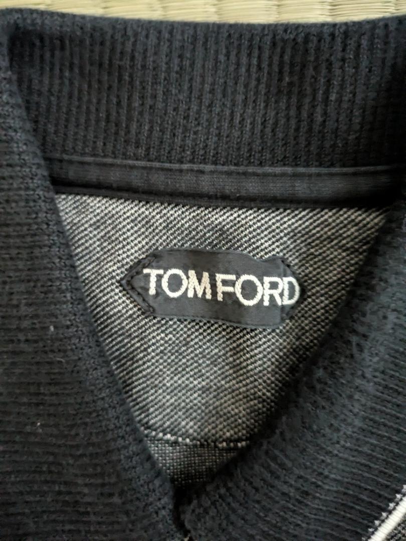 TOM FORD 黒グレーツートーン ポロシャツ 44