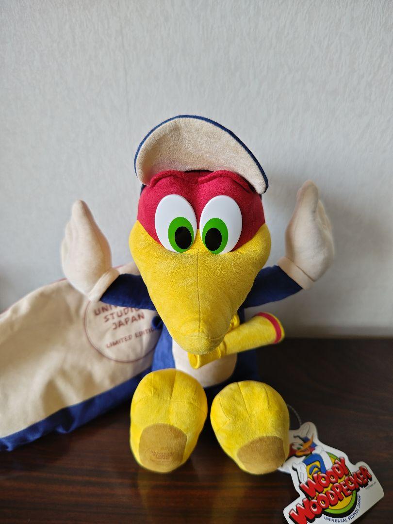 USJ ウッドペッカー　レア限定品　皮革　ぬいぐるみ 希少/未使用品】2001年 USJ ウッドペッカー 皮革 ぬいぐるみ