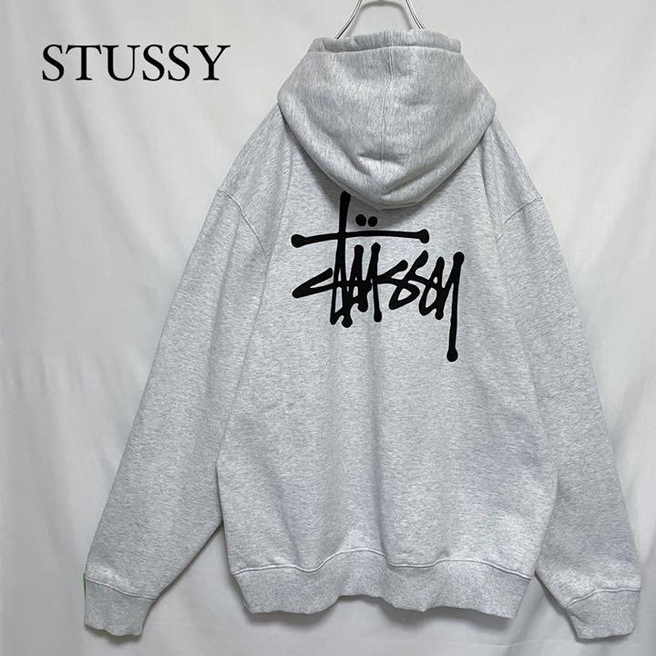激安の 【数回着用の超美品】stussy ステューシー 両面プリント 新品未使用です STUSSY 刺繍ロゴ L. 古着 ライオン ブラック スウェットプルパーカー パーカー