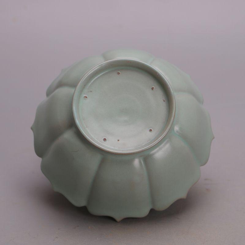 汝窯青釉支釘蓮華香炉 茶道具 香道具 工芸品 美術品 置物