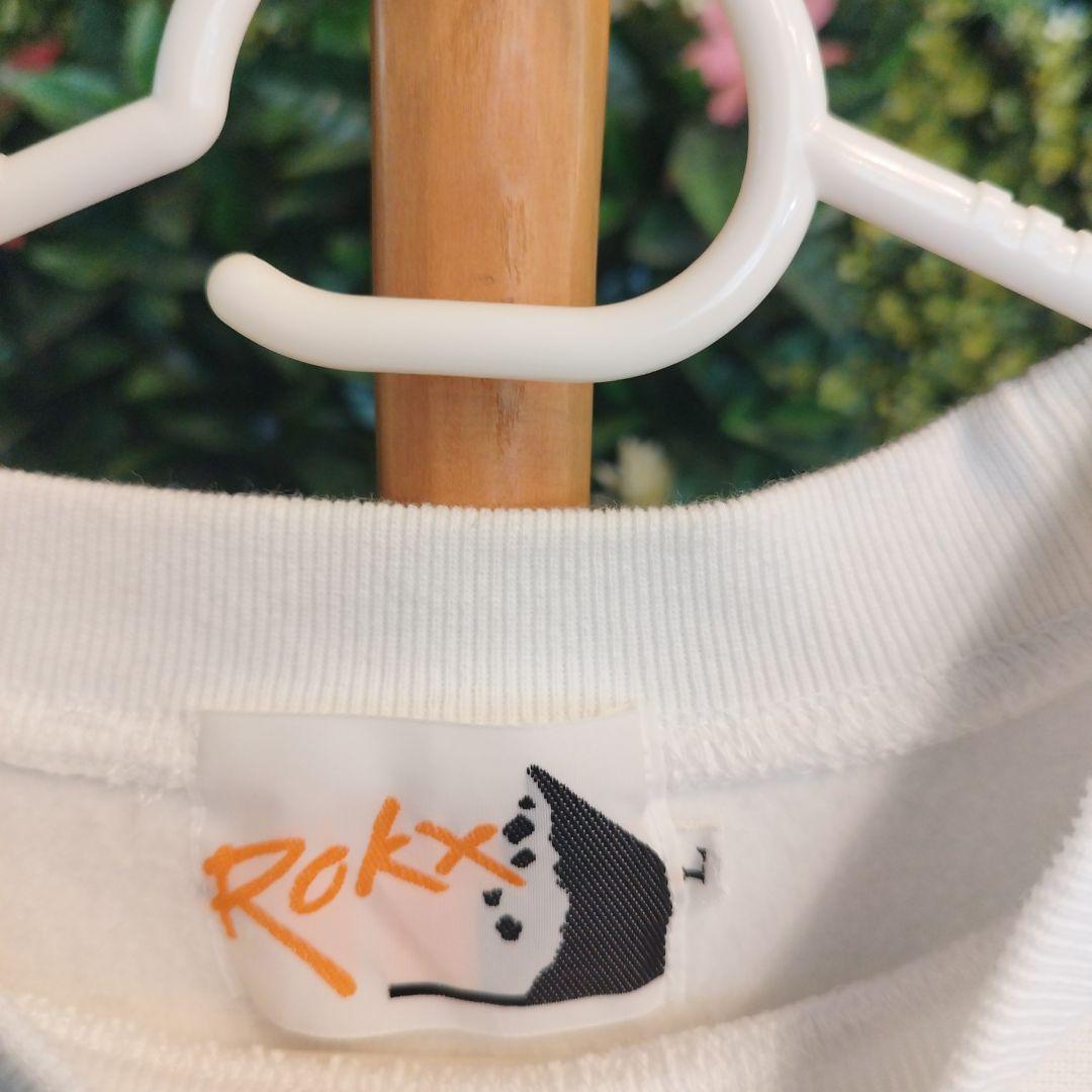 Rokx ロゴ入り ホワイトトレーナー