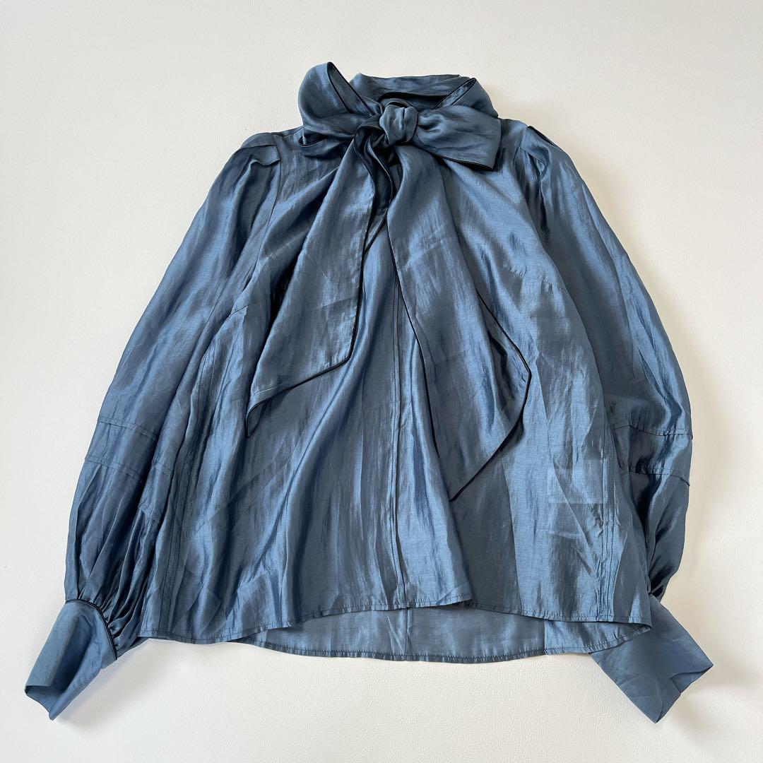 美品✨24年 FRAY I.D シアーボウタイバイカラーブラウス ボウタイ