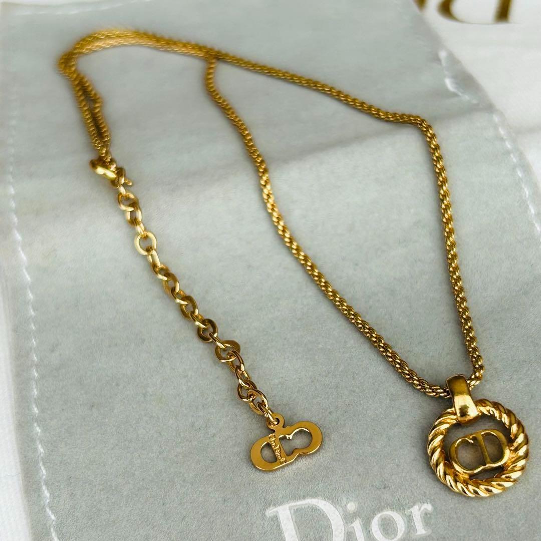 極美品✨ Dior ネックレス CD オープンロゴ サークル ロープ