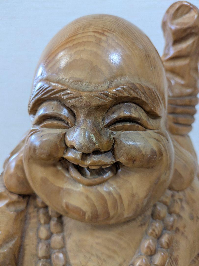 木製 布袋様 彫刻 約60cm 台座付き 木製 布袋様 彫刻 約60cm 台座付き - メルカリ