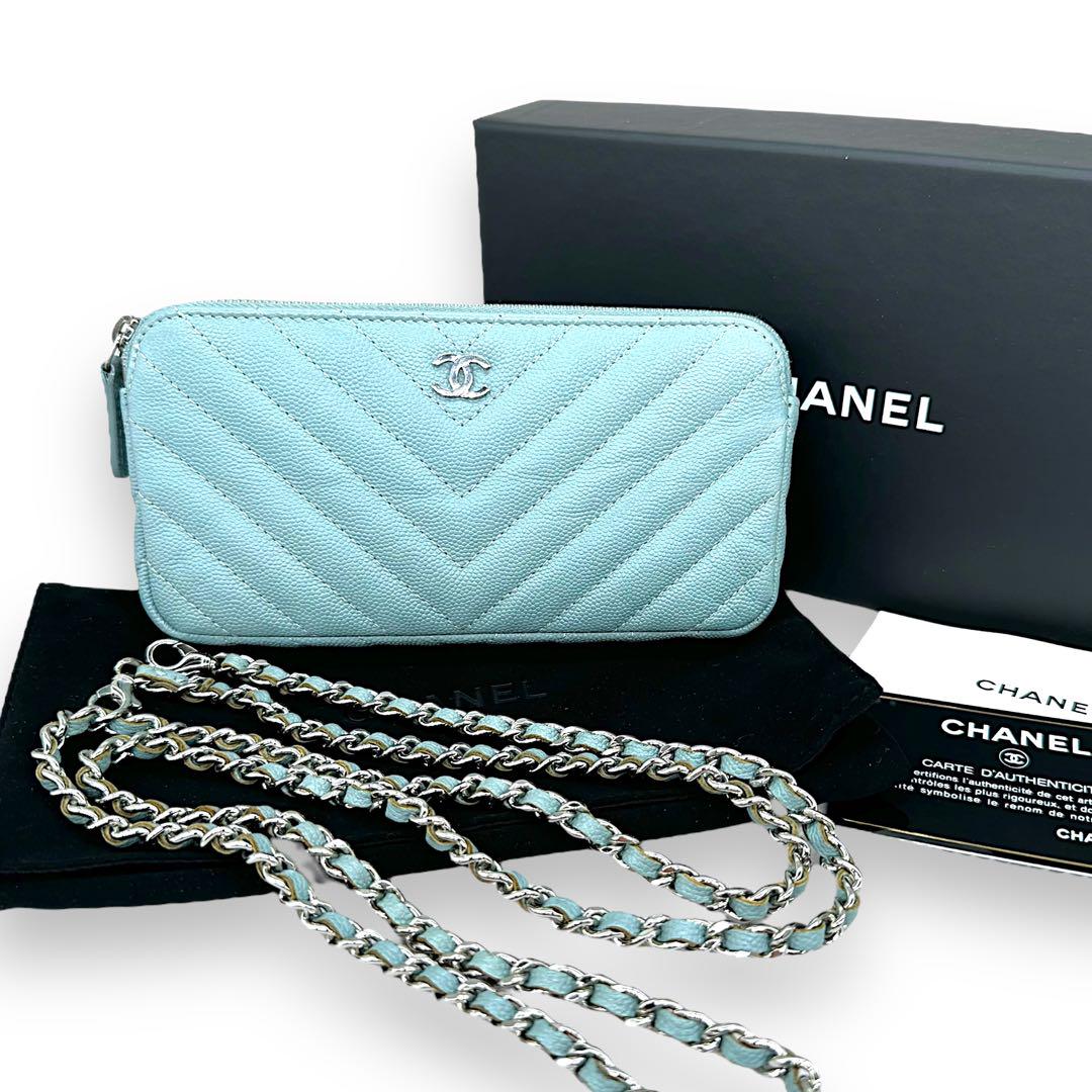 超美品!レアカラー☆CHANEL キャビアスキン シェブロン 超美品!レアカラー☆CHANEL キャビアスキン シェブロン
