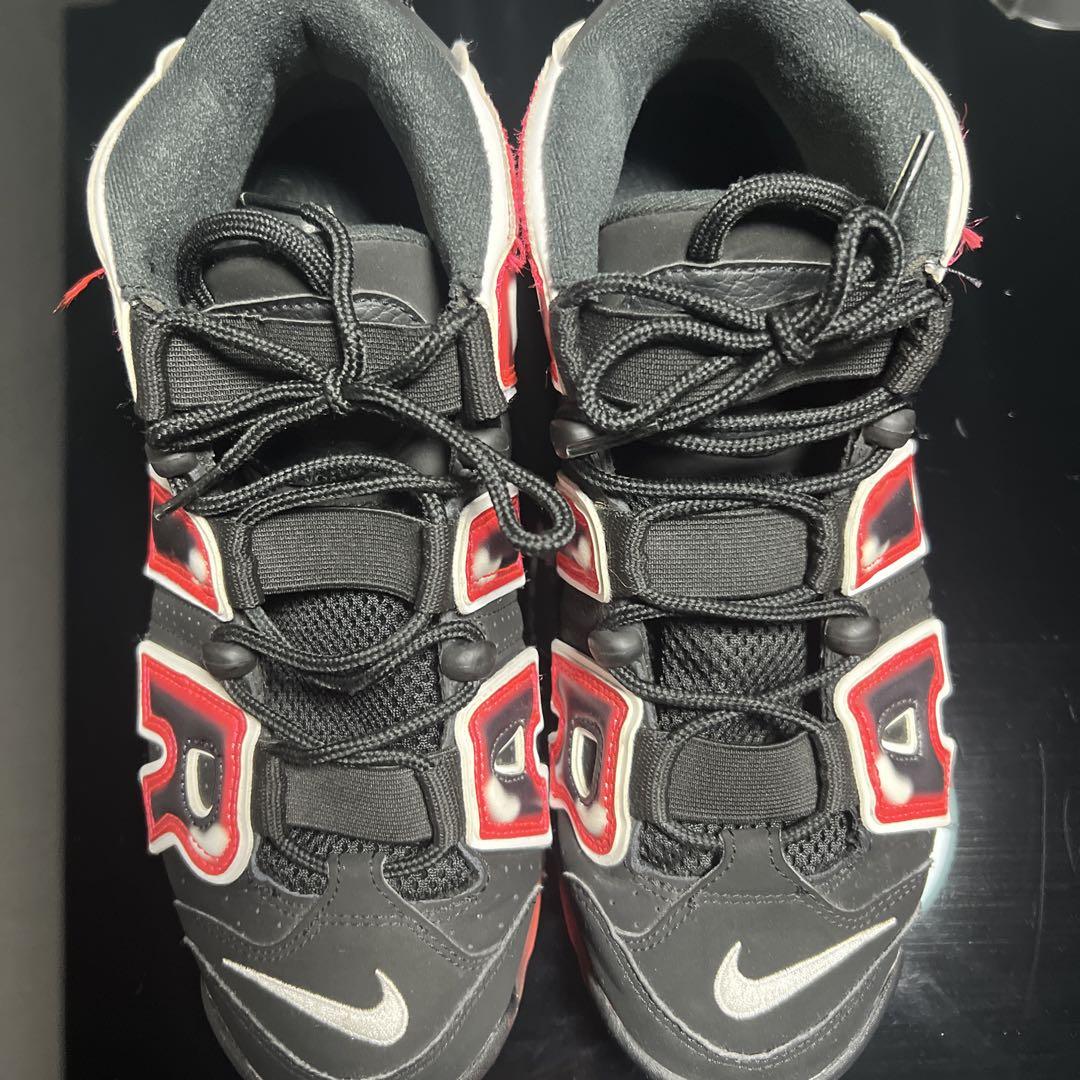 Nike Air MOREUP TEMPO96 レザー　クリムゾン赤黒モアテン