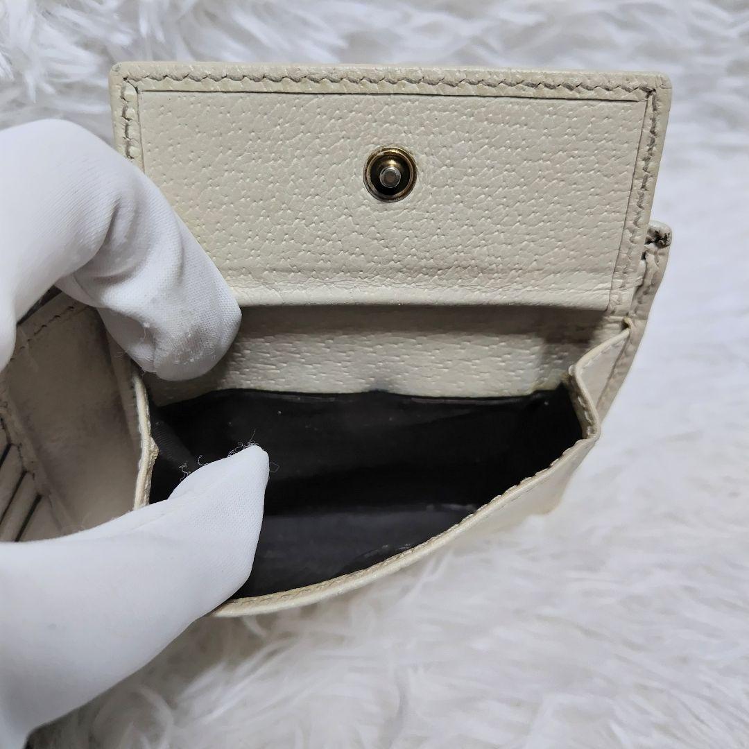 美品✨グッチ◇オフィディア二つ折り財布　マーモント　シェリーライン　ゴールド金具