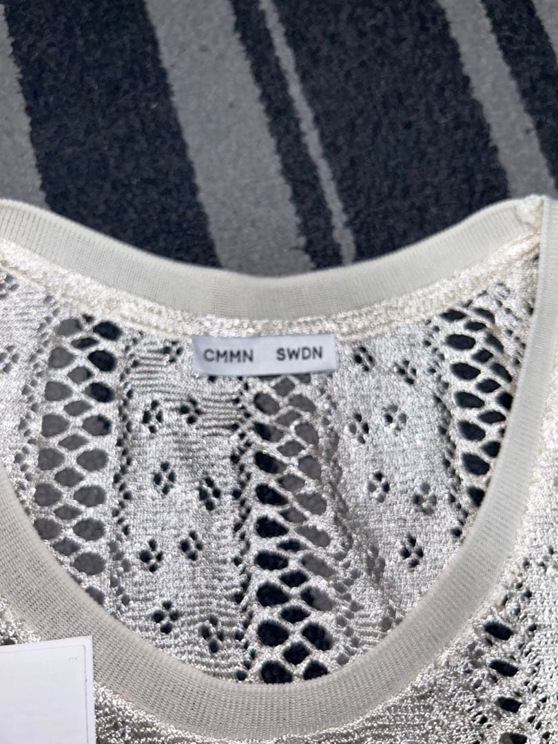 CMMN SWDN TANK KNITTED LACE VEST WHITE S | hei-tn.com