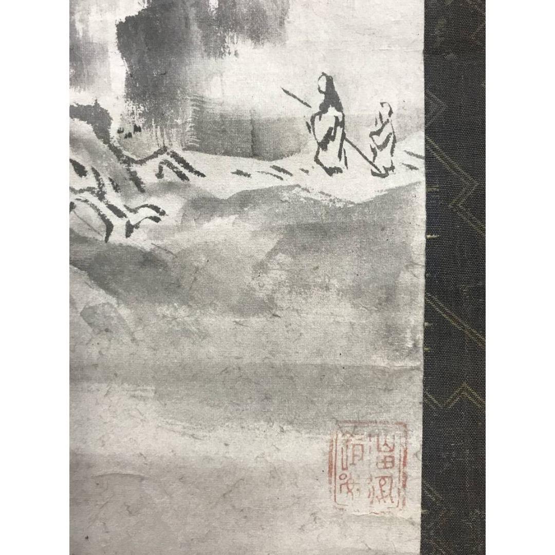 真作/山田道安/山水図/秋冬双幅/掛軸/名家伝来/AK-603 - メルカリ