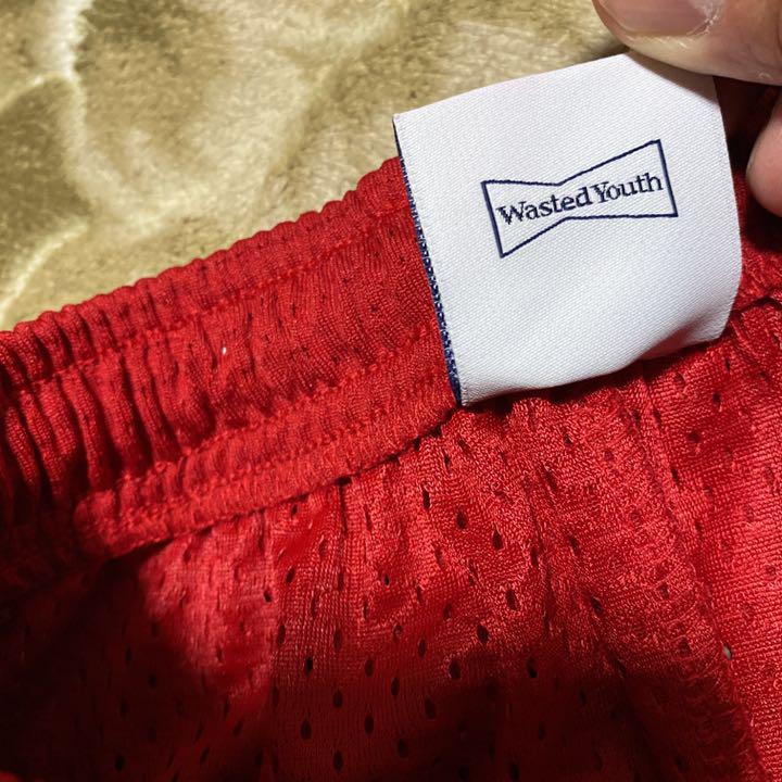 Wasted youth Mesh shorts ショーツ　ハーフパンツ s 赤