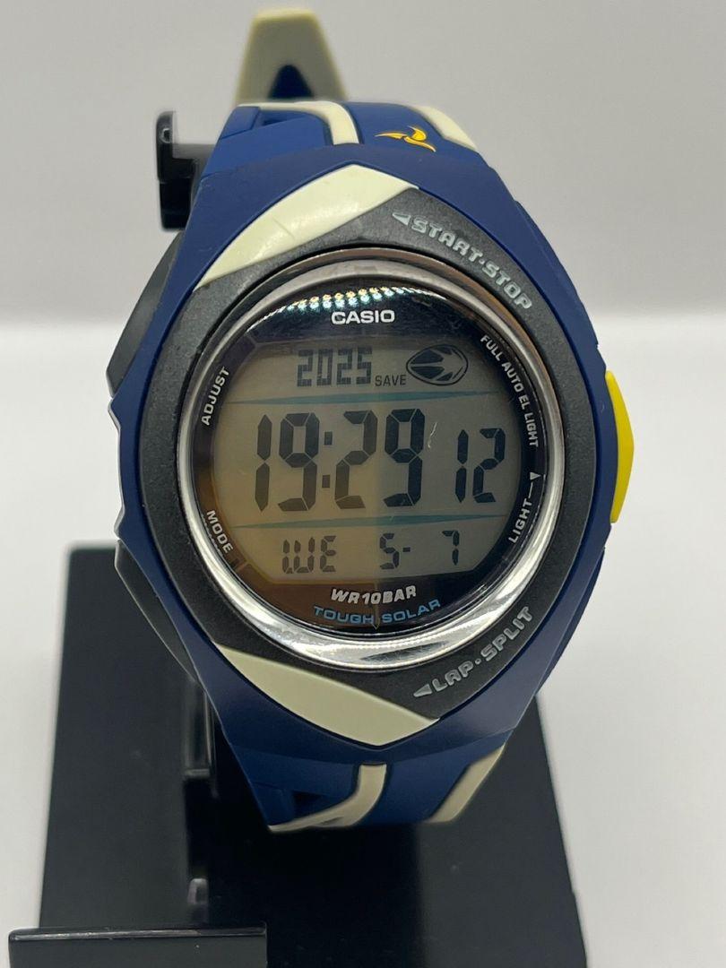 CASIO PHYS スポーツ デジタル腕時計 ネイビータフソーラー実働品♪
